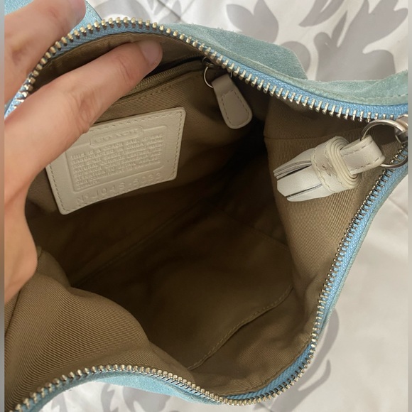 Vintage Coach Blue Suede Hamilton Hobo Shoulder Bag - Picture 4 of 10